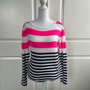 Lilly Pulitzer Navy/Pink/White Stripe Sweater Size S